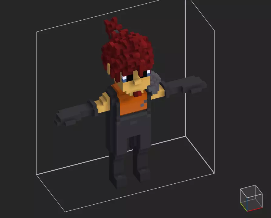 100 Characters in voxel Low-poly 3D model_0