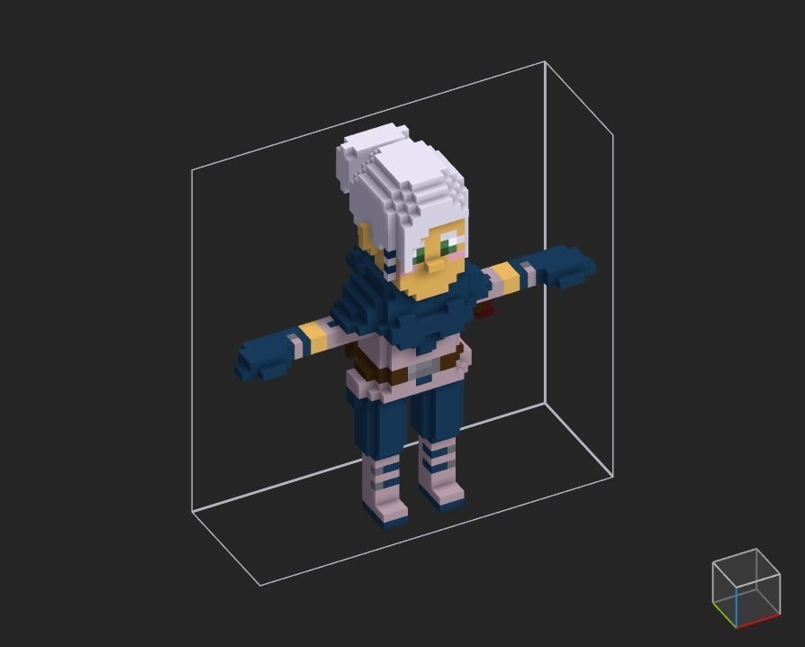 100 Characters in voxel Low-poly 3D model_38