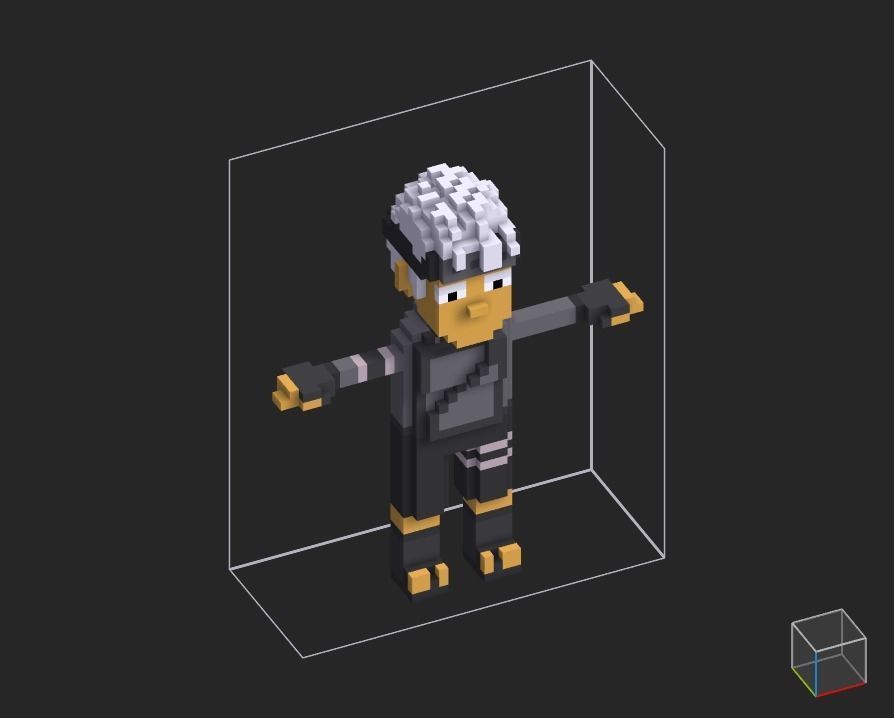 100 Characters in voxel Low-poly 3D model_32