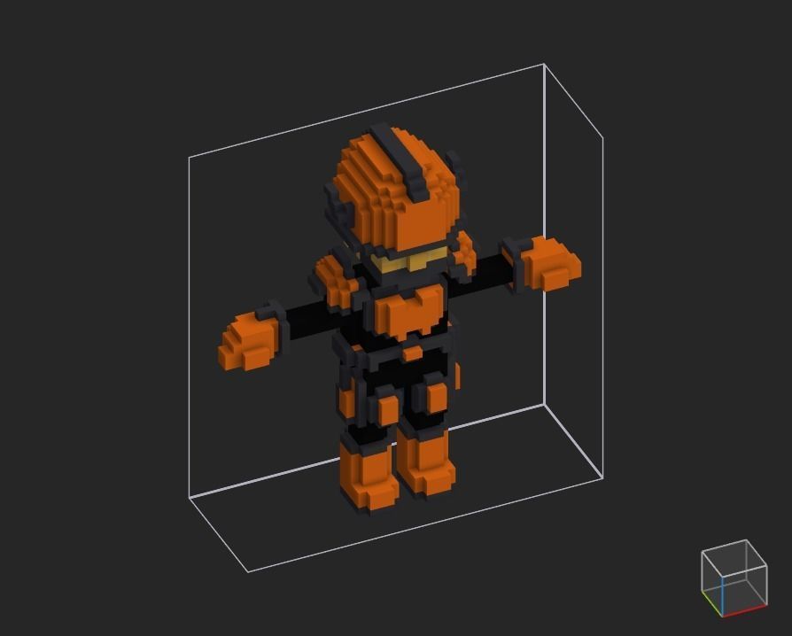 100 Characters in voxel Low-poly 3D model_37