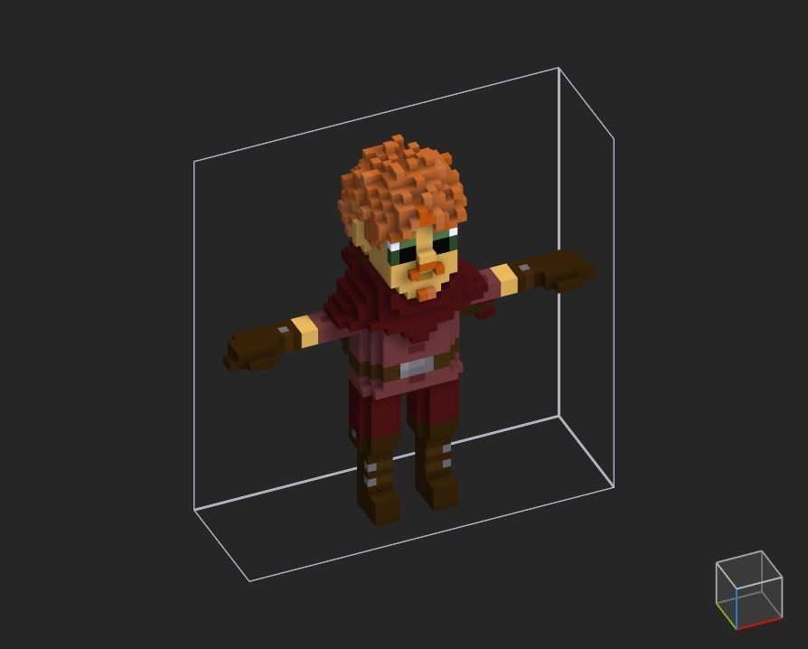 100 Characters in voxel Low-poly 3D model_7