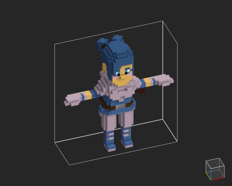 100 Characters in voxel Low-poly 3D model_8