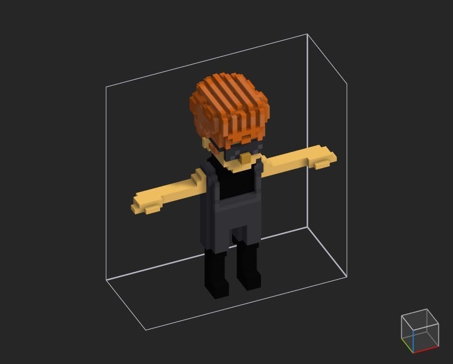 100 Characters in voxel Low-poly 3D model_12