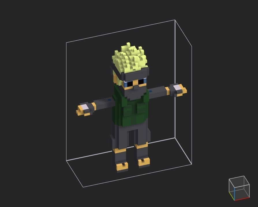 100 Characters in voxel Low-poly 3D model_27