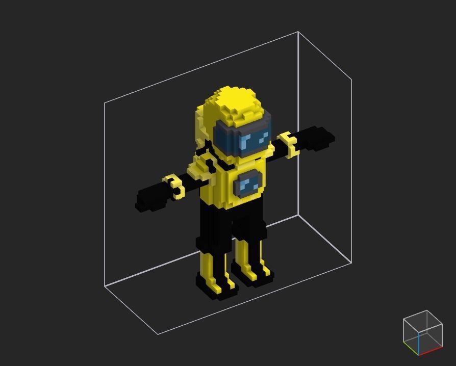 100 Characters in voxel Low-poly 3D model_33