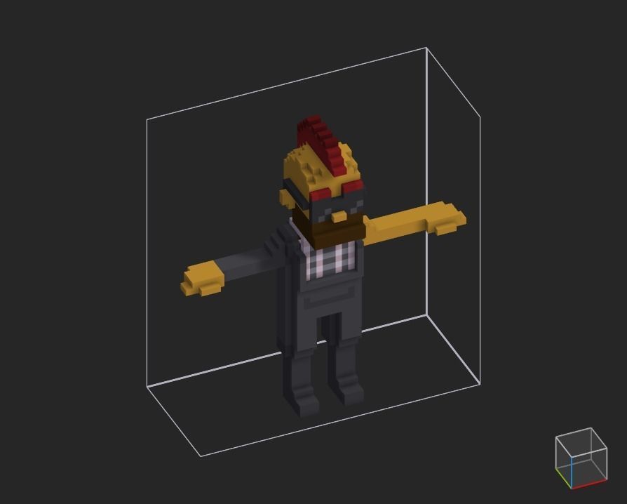 100 Characters in voxel Low-poly 3D model_41