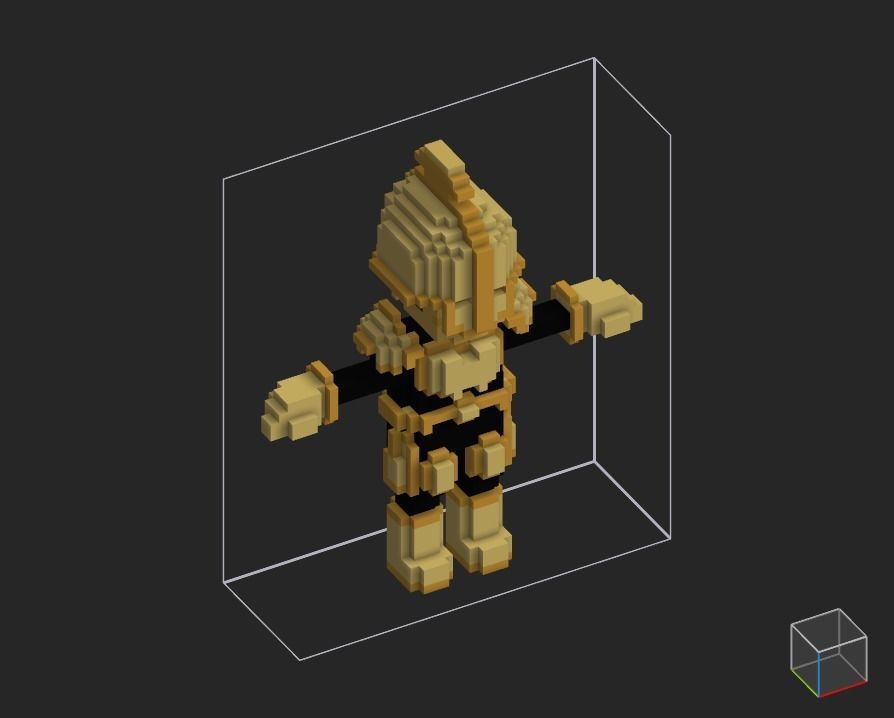 100 Characters in voxel Low-poly 3D model_3