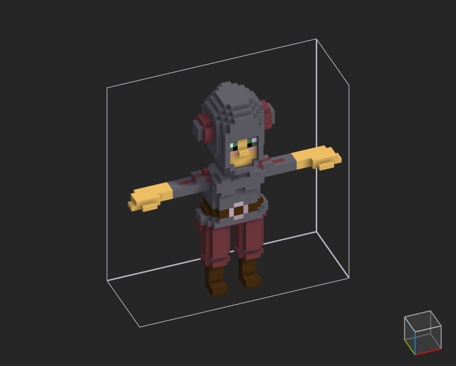 100 Characters in voxel Low-poly 3D model_17