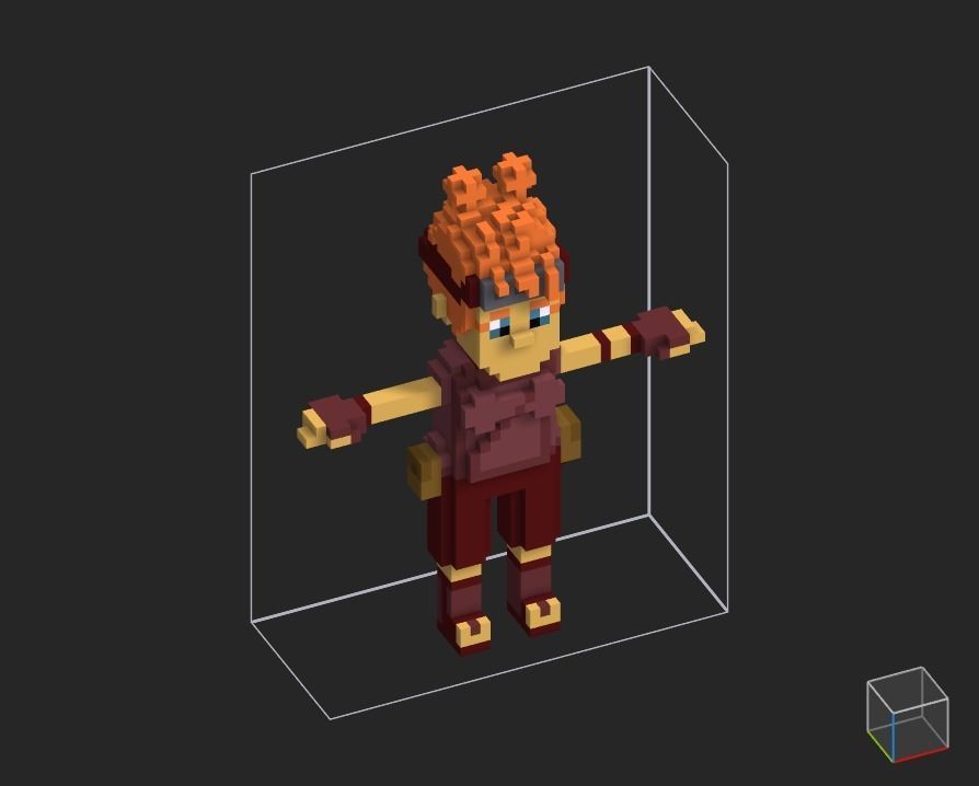 100 Characters in voxel Low-poly 3D model_36