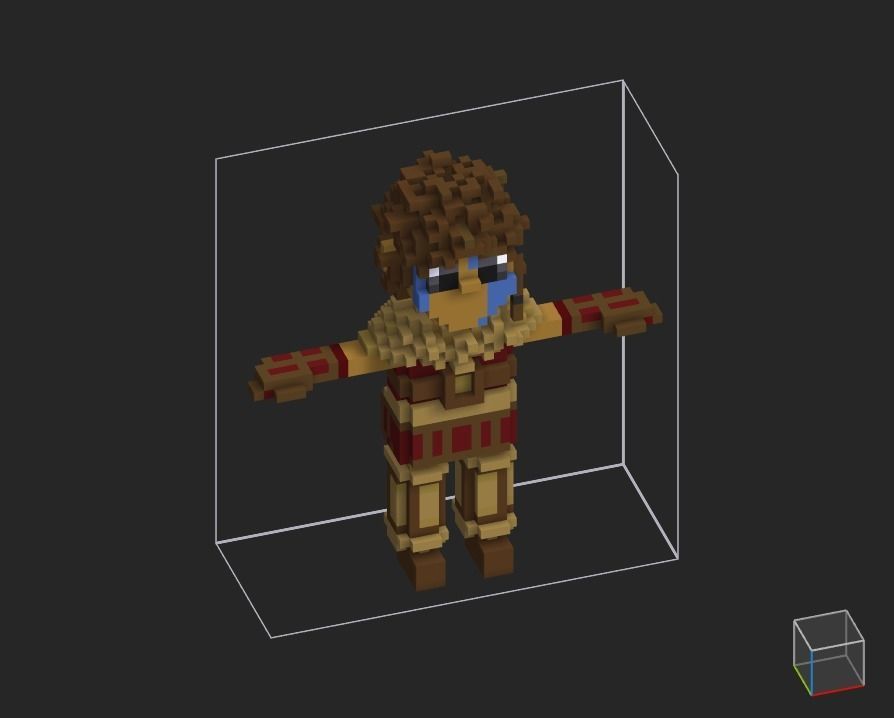 100 Characters in voxel Low-poly 3D model_25