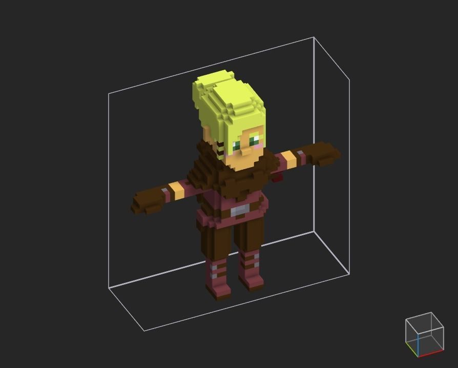 100 Characters in voxel Low-poly 3D model_10