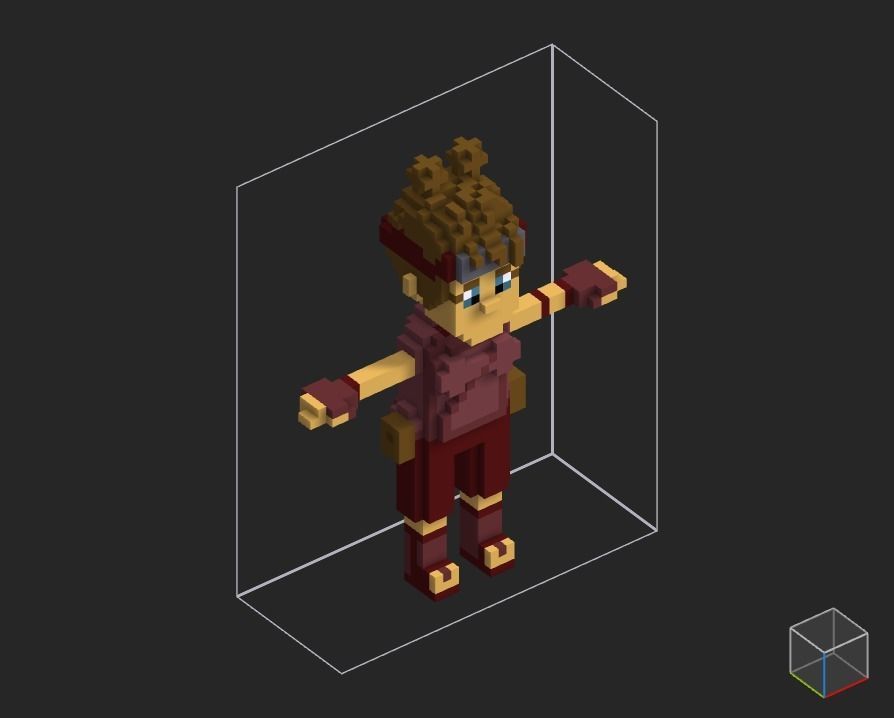 100 Characters in voxel Low-poly 3D model_22