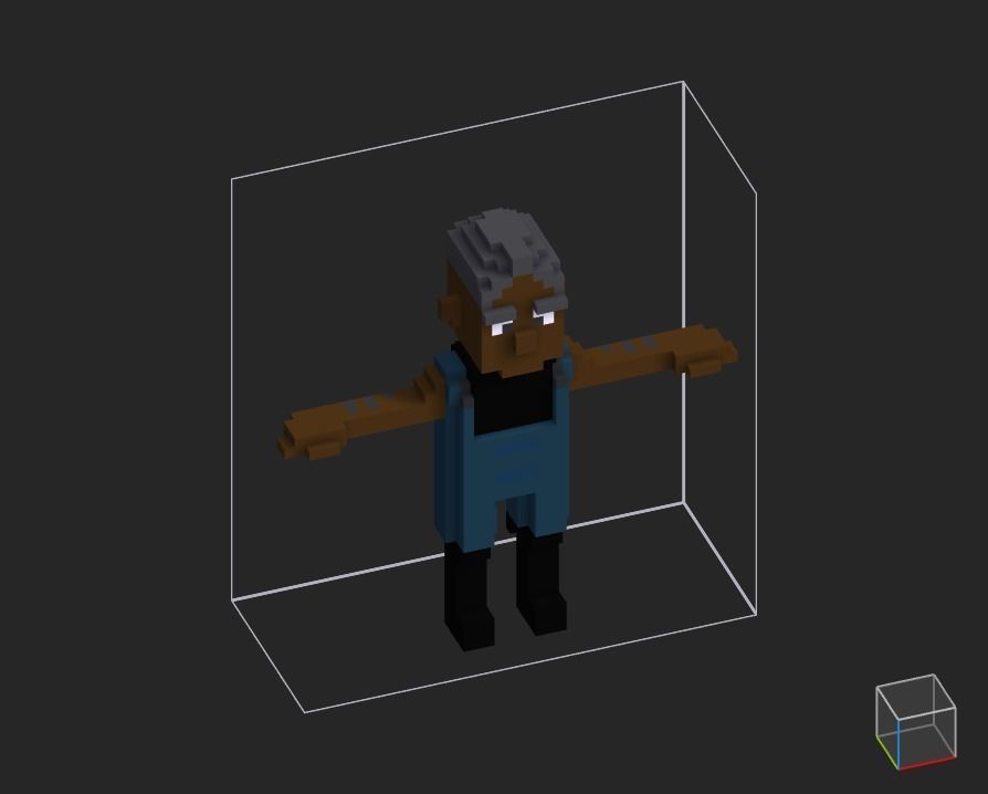 100 Characters in voxel Low-poly 3D model_43