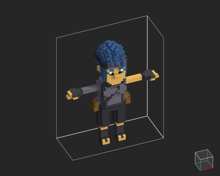 100 Characters in voxel Low-poly 3D model_34