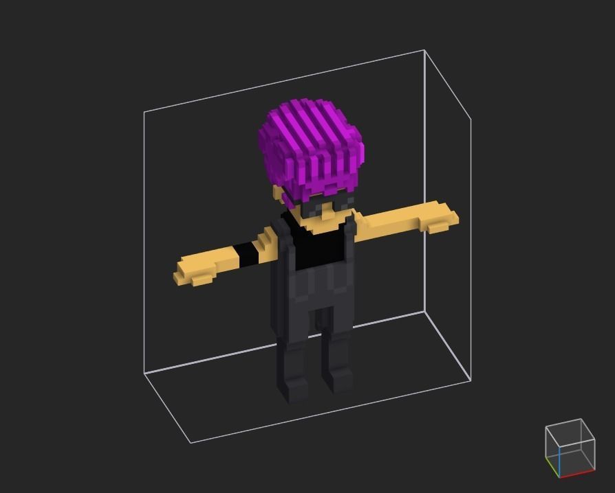 100 Characters in voxel Low-poly 3D model_6