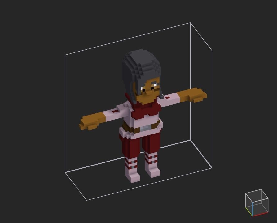 100 Characters in voxel Low-poly 3D model_14