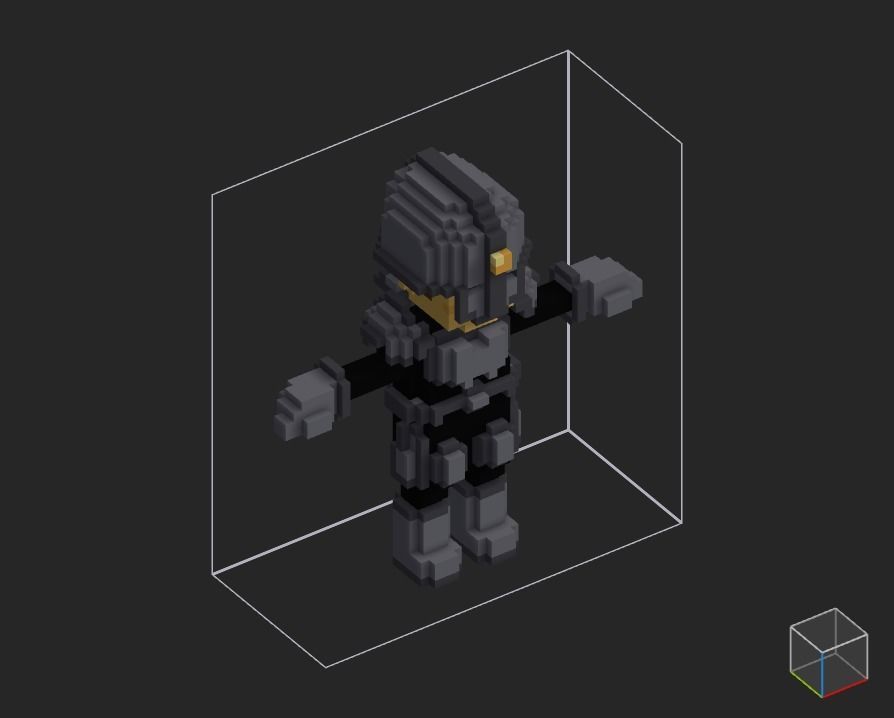100 Characters in voxel Low-poly 3D model_2