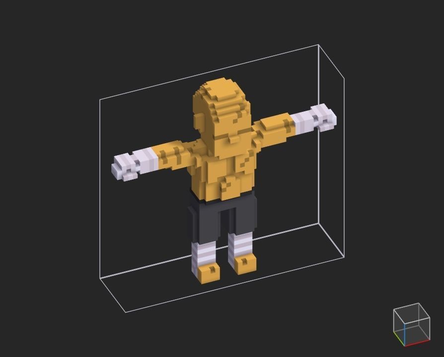 100 Characters in voxel Low-poly 3D model_18