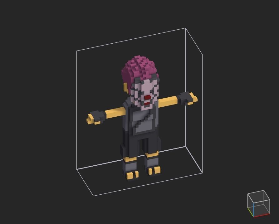 100 Characters in voxel Low-poly 3D model_31