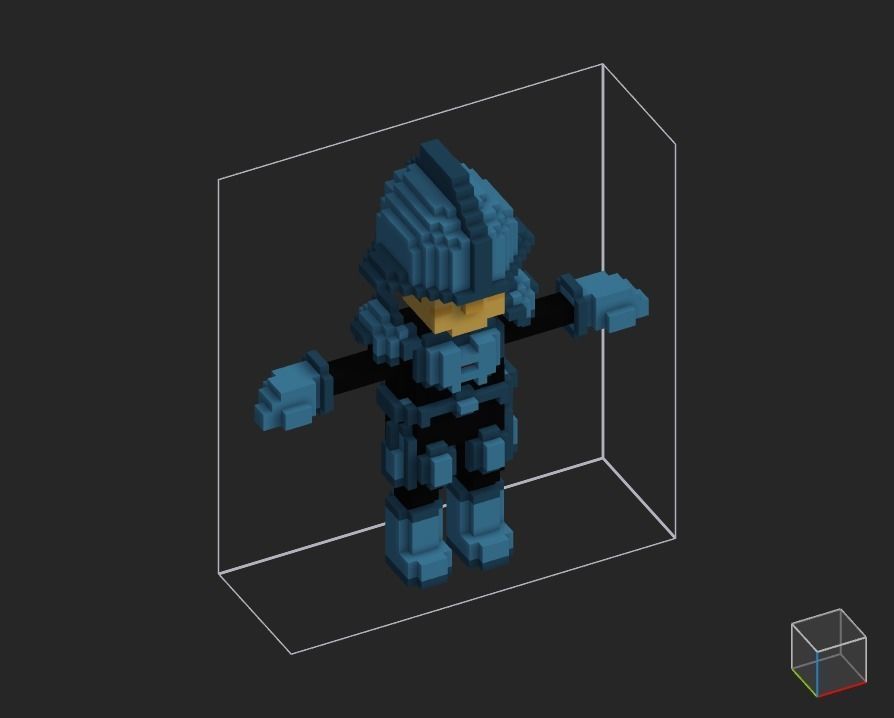 100 Characters in voxel Low-poly 3D model_45