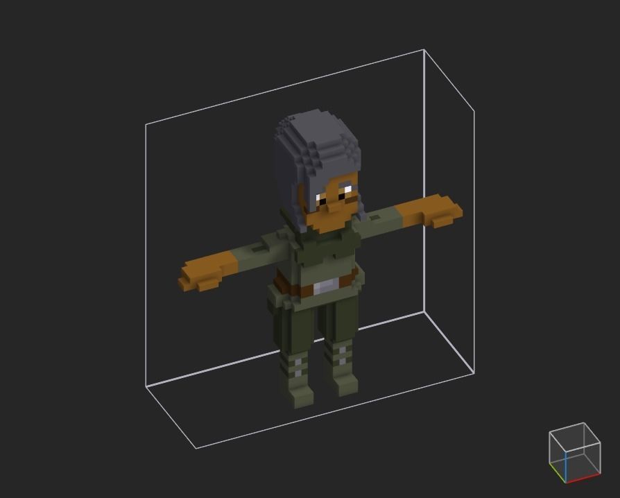 100 Characters in voxel Low-poly 3D model_40