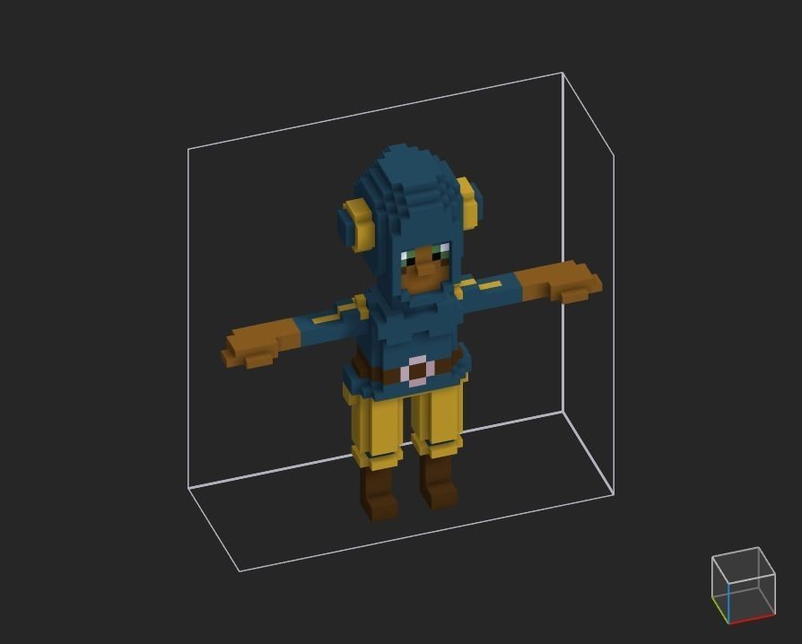 100 Characters in voxel Low-poly 3D model_16