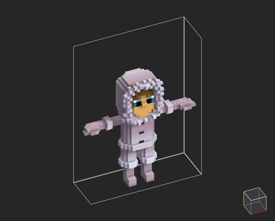 100 Characters in voxel Low-poly 3D model_23