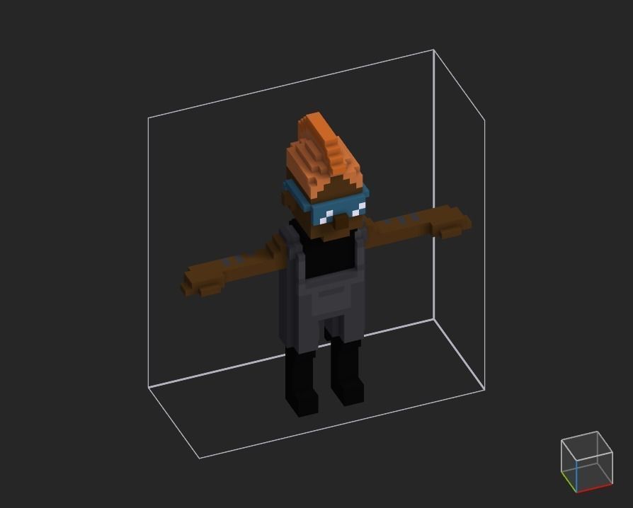 100 Characters in voxel Low-poly 3D model_42