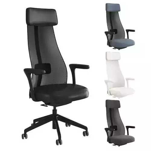 JARVFJALLET office chair with mesh back and arms 3D model