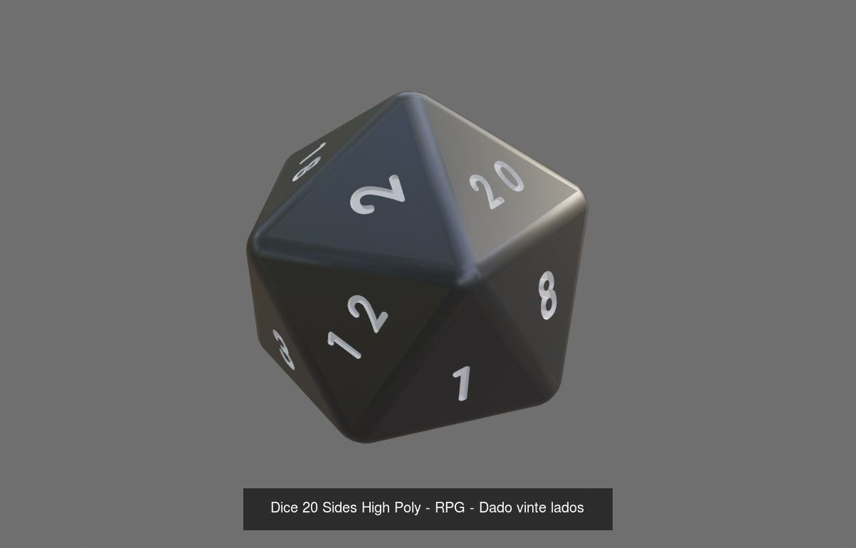 RPG Dices Full Pack - Pacote de Dados 3D Model Collection_12