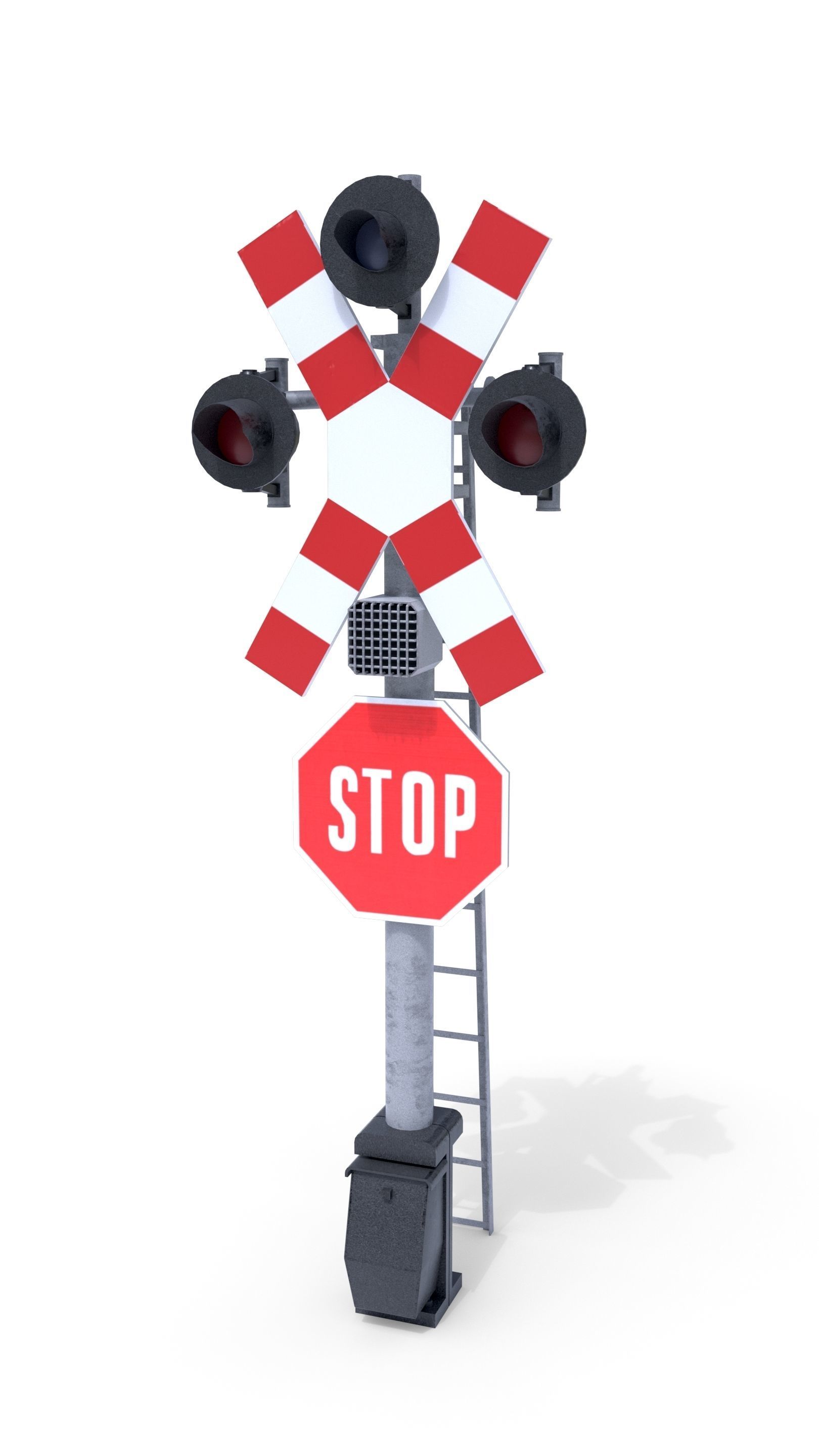 Rail Crossing Traffic Light Pack 1 Low-poly 3D model_1