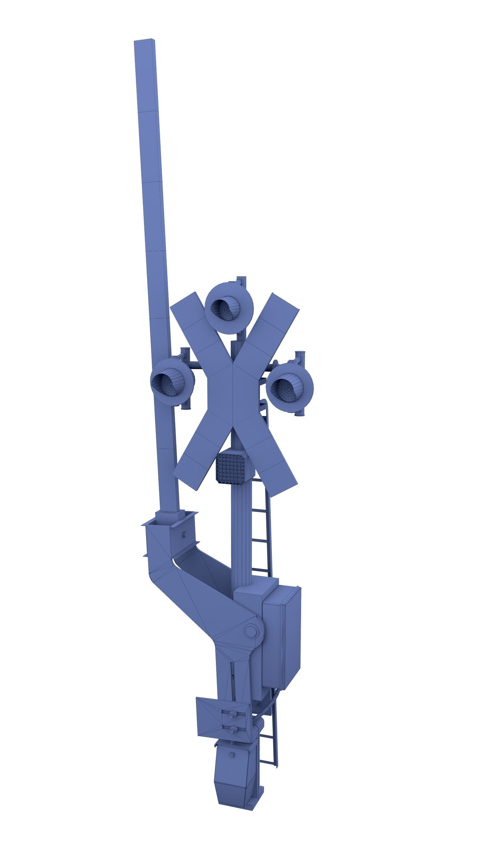 Rail Crossing Traffic Light Pack 1 Low-poly 3D model_8