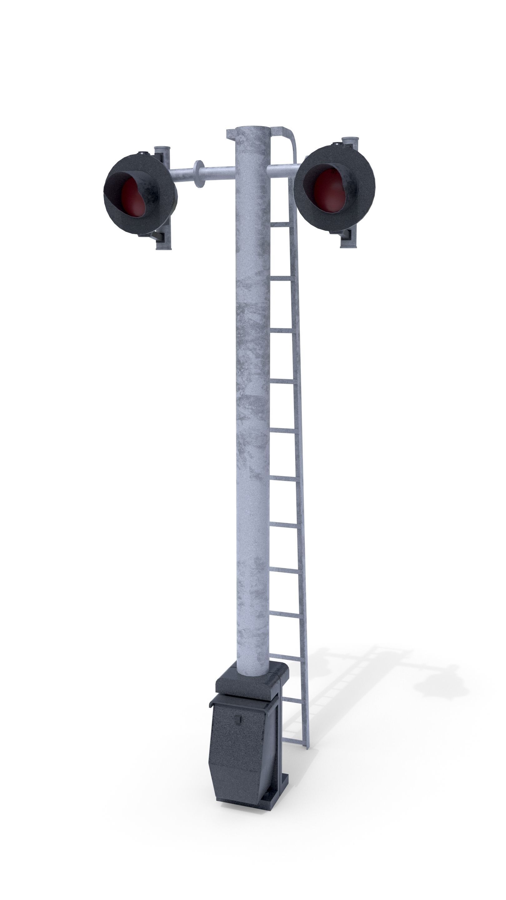 Rail Crossing Traffic Light Pack 1 Low-poly 3D model_3