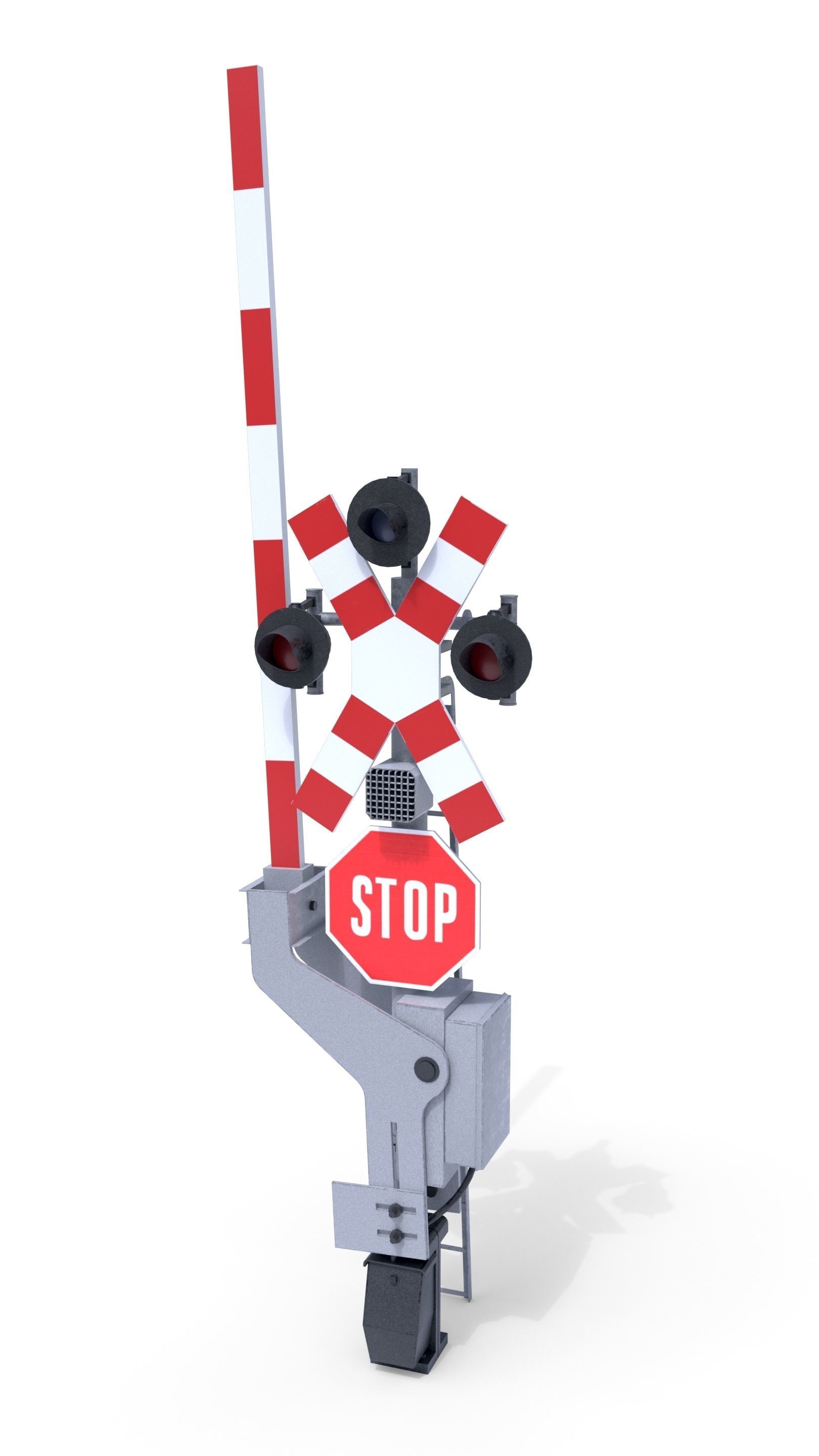Rail Crossing Traffic Light Pack 1 Low-poly 3D model_6