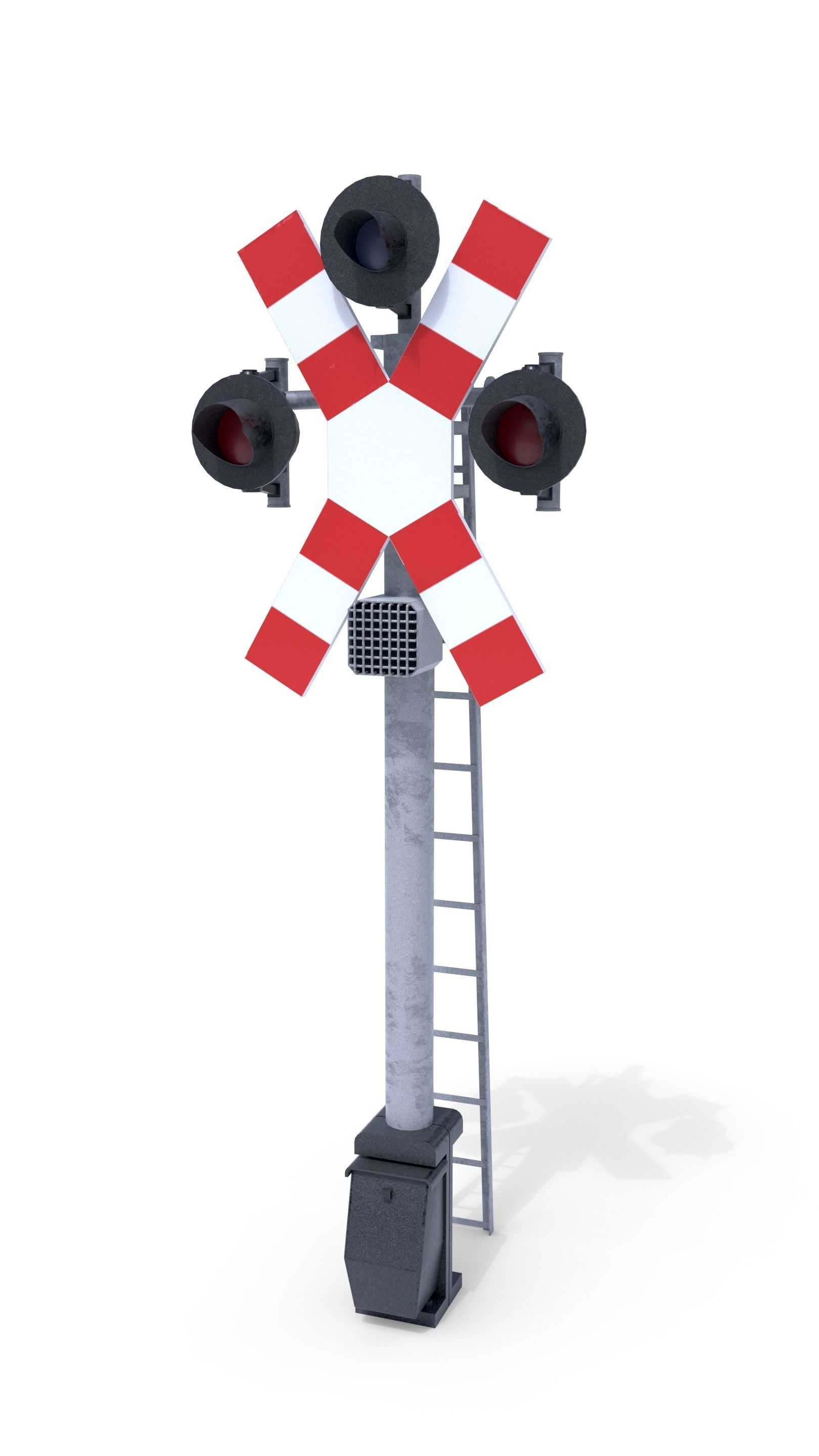 Rail Crossing Traffic Light Pack 1 Low-poly 3D model_4