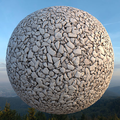 White small Gravel Pebbles material Seamless Texture