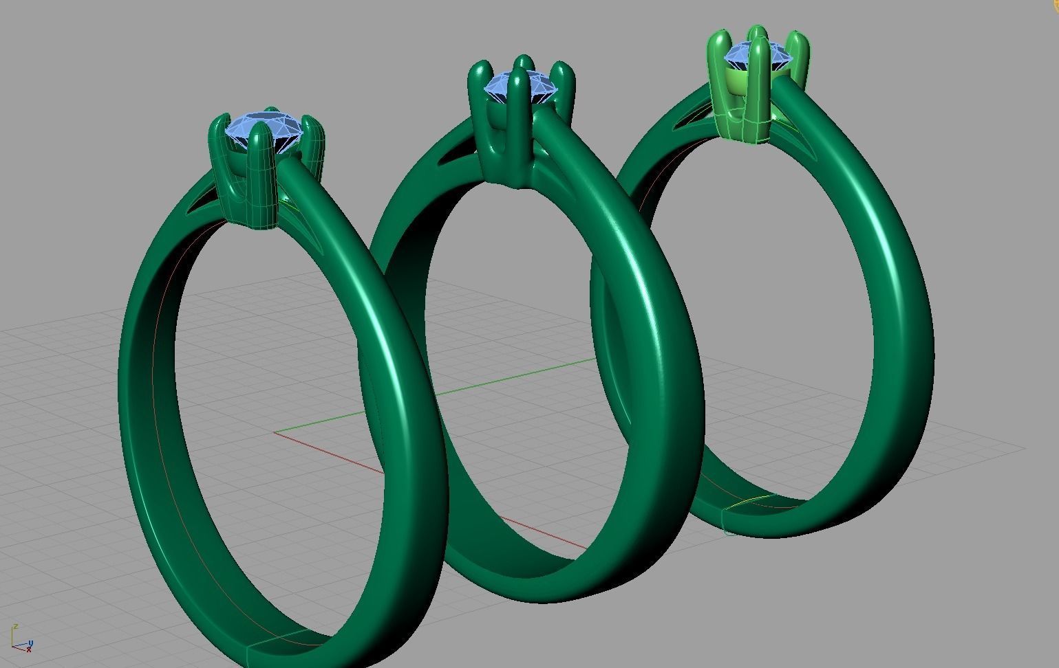 Solitaire engagement ring 3D print model_8