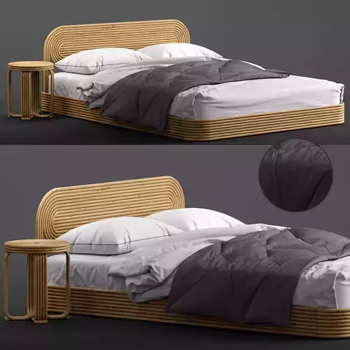 Ria rattan bed 3D model