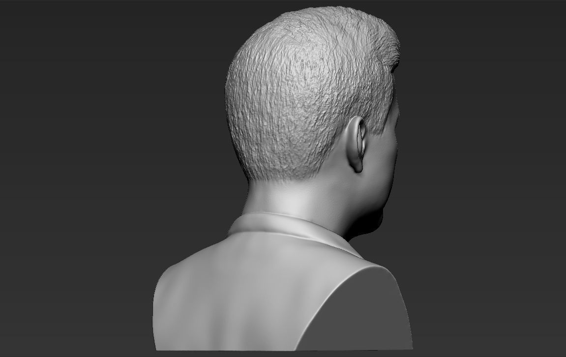 John F Kennedy bust 3D printing ready stl obj formats 3D print model_6