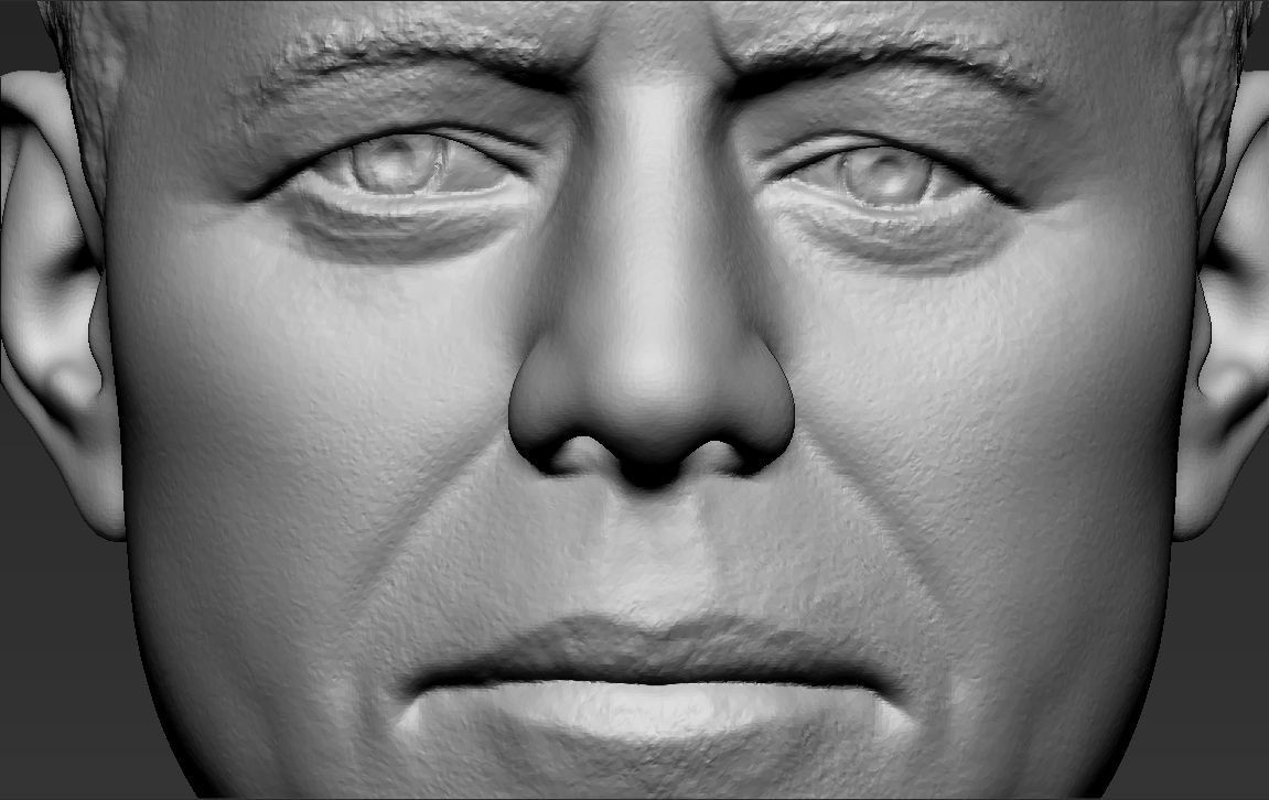 John F Kennedy bust 3D printing ready stl obj formats 3D print model_10