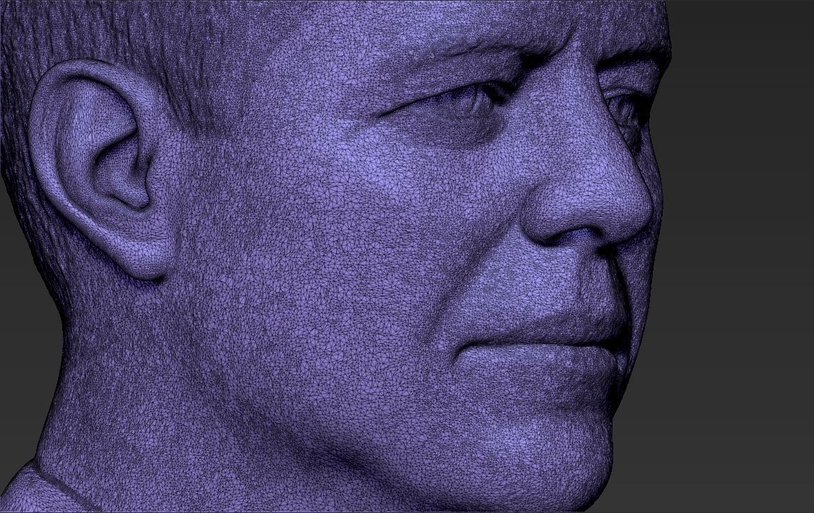 John F Kennedy bust 3D printing ready stl obj formats 3D print model_24