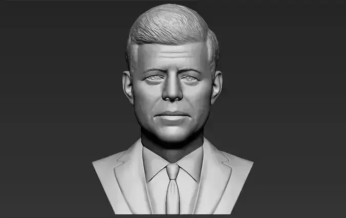 John F Kennedy bust 3D printing ready stl obj formats 3D print model