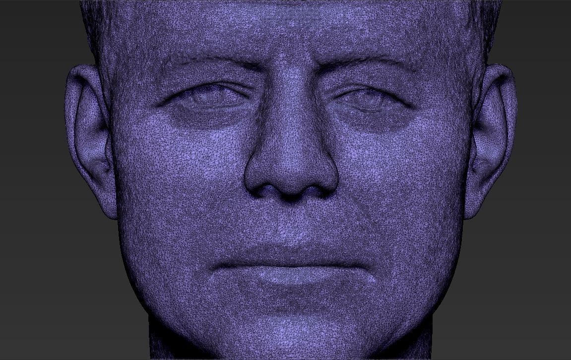John F Kennedy bust 3D printing ready stl obj formats 3D print model_23