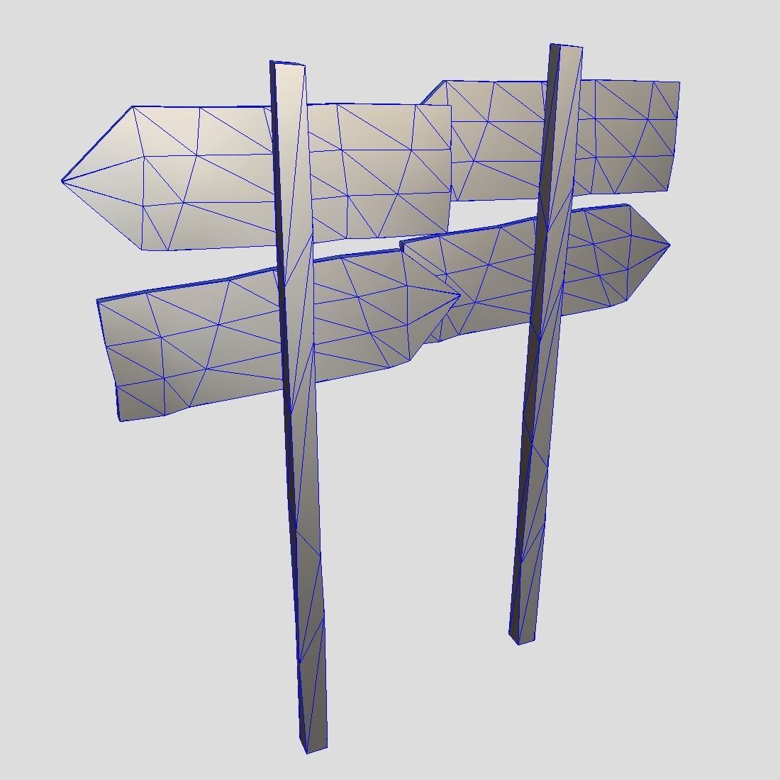 Wooden Sign 2 Low-poly 3D model_10