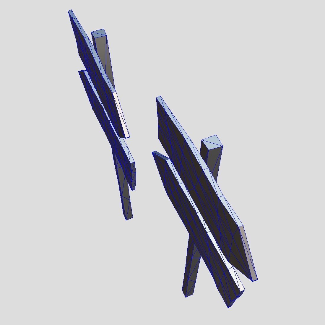 Wooden Sign 2 Low-poly 3D model_6