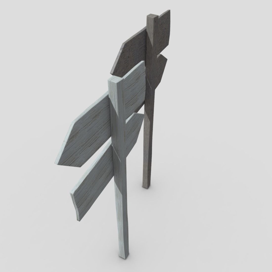 Wooden Sign 2 Low-poly 3D model_7