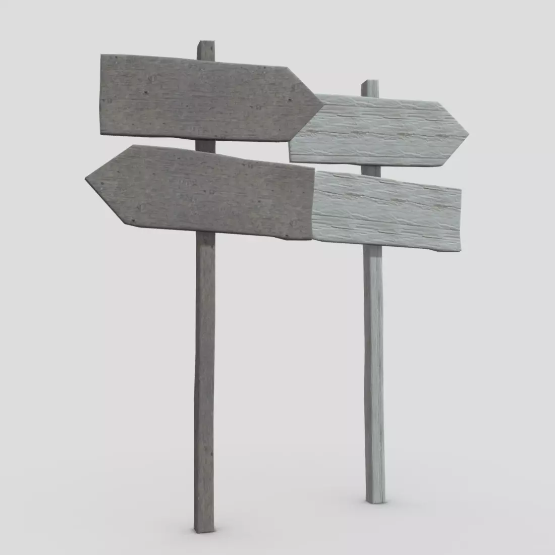 Wooden Sign 2 Low-poly 3D model_0