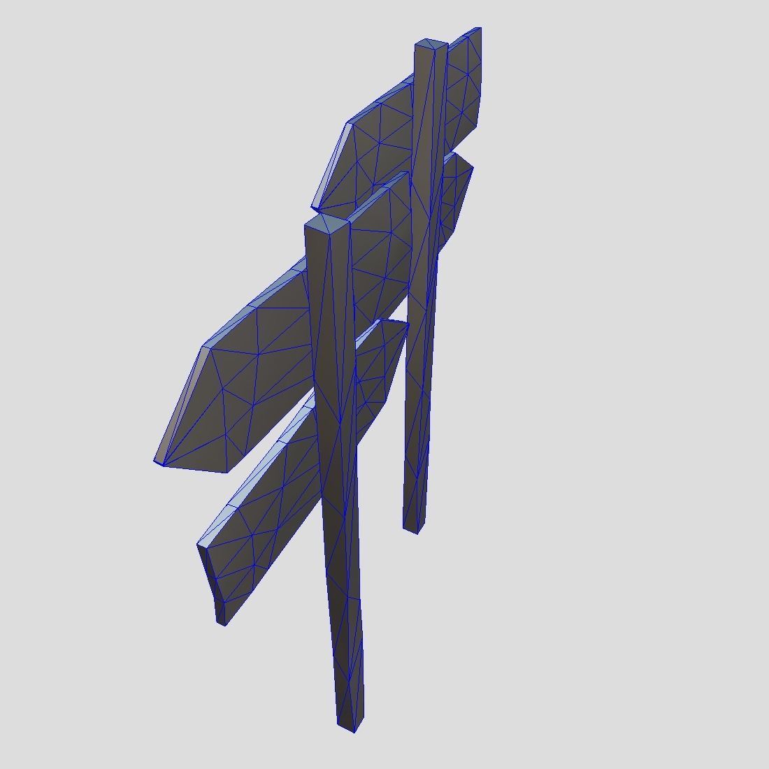 Wooden Sign 2 Low-poly 3D model_8