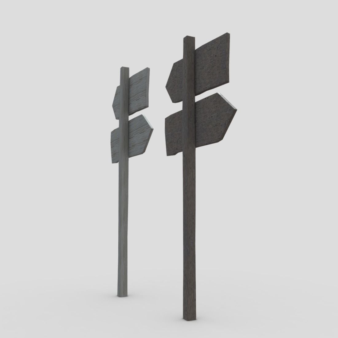 Wooden Sign 2 Low-poly 3D model_11