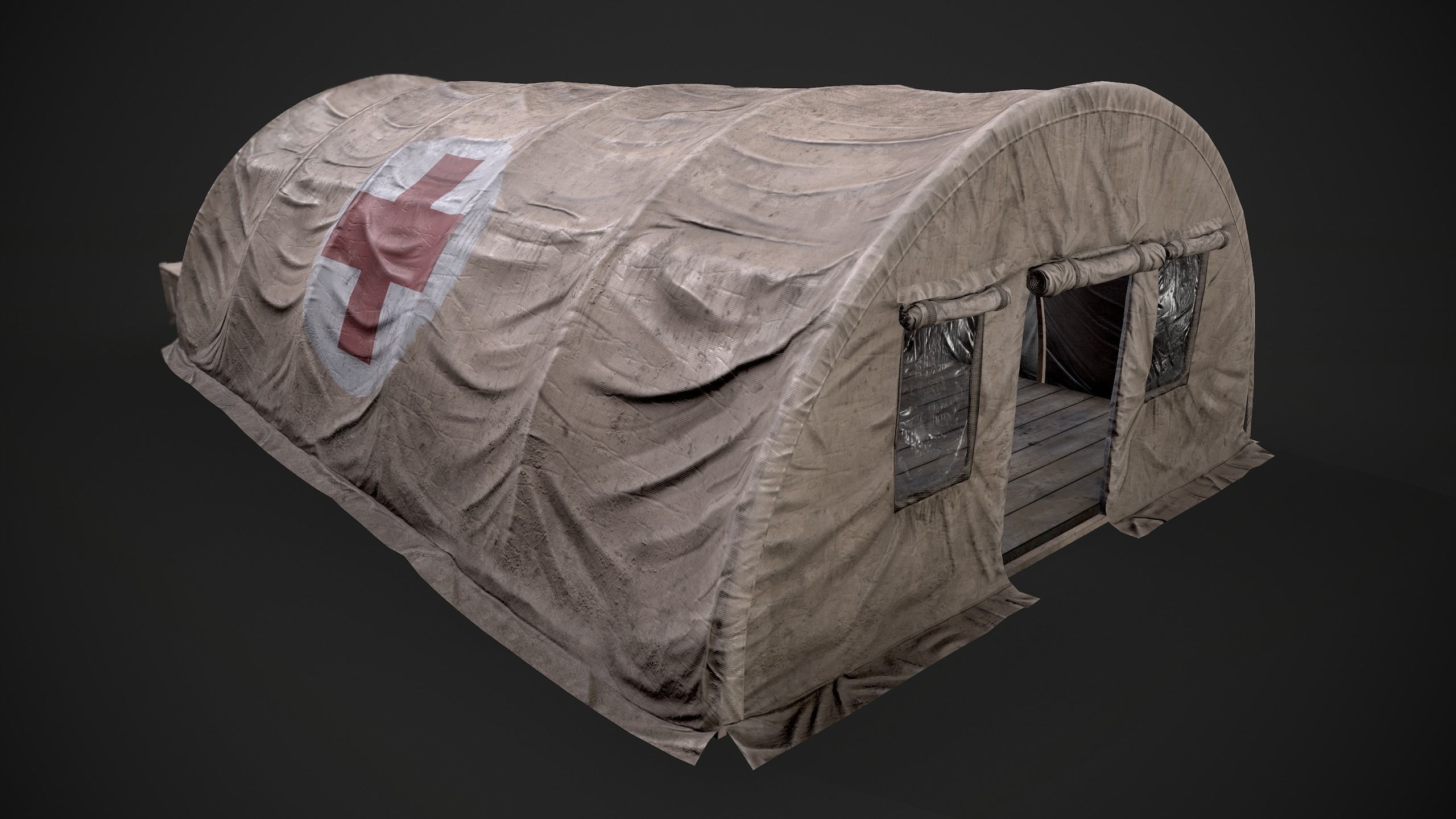 Modern Military Tent Videogame Asset enhanced edition Low-poly 3D model_11